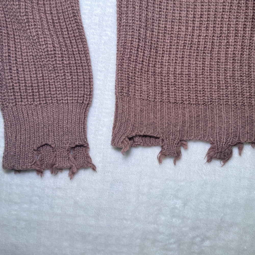 Maurices Solid Destructed Hem Button Down Up Card… - image 6